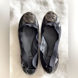Tory Burch Black Patent Leather Ballet Flats